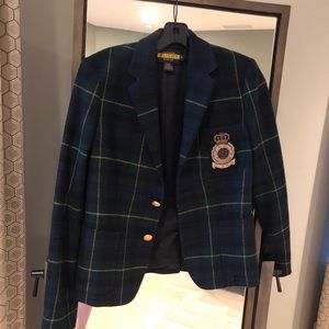 Ralph Lauren Rugby Plaid Wool Blazer